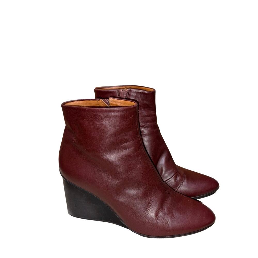 Coclico LODI Merlot Leather Wedge Heel Ankle Boots Size: EU 39 / US 8.5